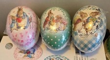 Nestler Peter Rabbit 3 Paper Mache Egg Set Small Made in Germany New Sealed