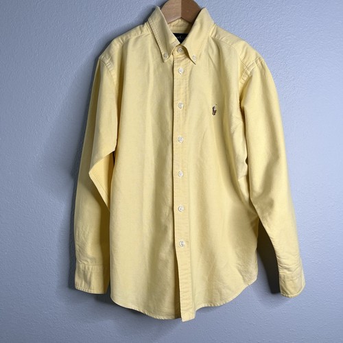 Ralph Lauren Boys Yellow Button Down Oxford Shirt Size 12