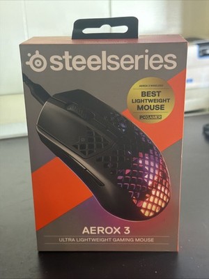 SteelSeries Aerox 3 Wired Optical Gaming Mouse 18000 DPI 6-Button LED Black