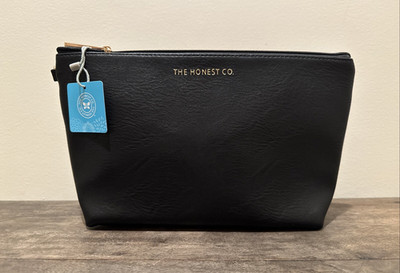 The Honest Company City Diaper Bag Travel Organizer New Black Vegan Faux Leather