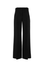 ALEXANDER MCQUEEN Black Wool Blend Wide Leg Pant New & Authentic