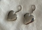 Vintage Silver Puffy Heart Locket Earrings — photo 5