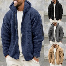 Plush Hooded Jacket Men's Autumn And Winter Fleece Double-sided Wear Warm Coat W