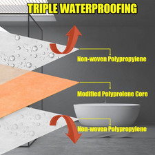Waterproof Membrane for Shower 3.8 Ft X 29 Ft / 108 Square Feet Waterproofing...