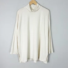 J.Jill Luxe Supima Turtleneck Tunic Long Sleeve Top Ivory Size XL Women's