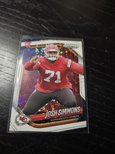 2025 Panini Prizm - Rookies Josh Simmons #337 White Disco Prizm (RC)