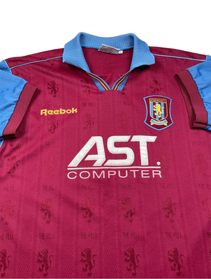 Vintage 1997/1998 Reebok Aston Villa FC Home Soccer Jersey Kit
