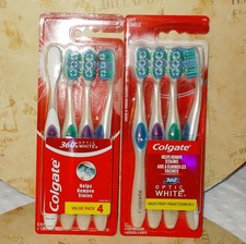 Colgate 360 Optic White Toothbrush SOFT 8 Pack NEW NIP - FREE SHIP -