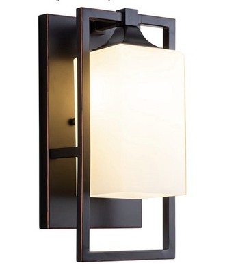 Larootsi Vintage Bronze Wall Sconce Milk Glass Shade E26 Light Fixture