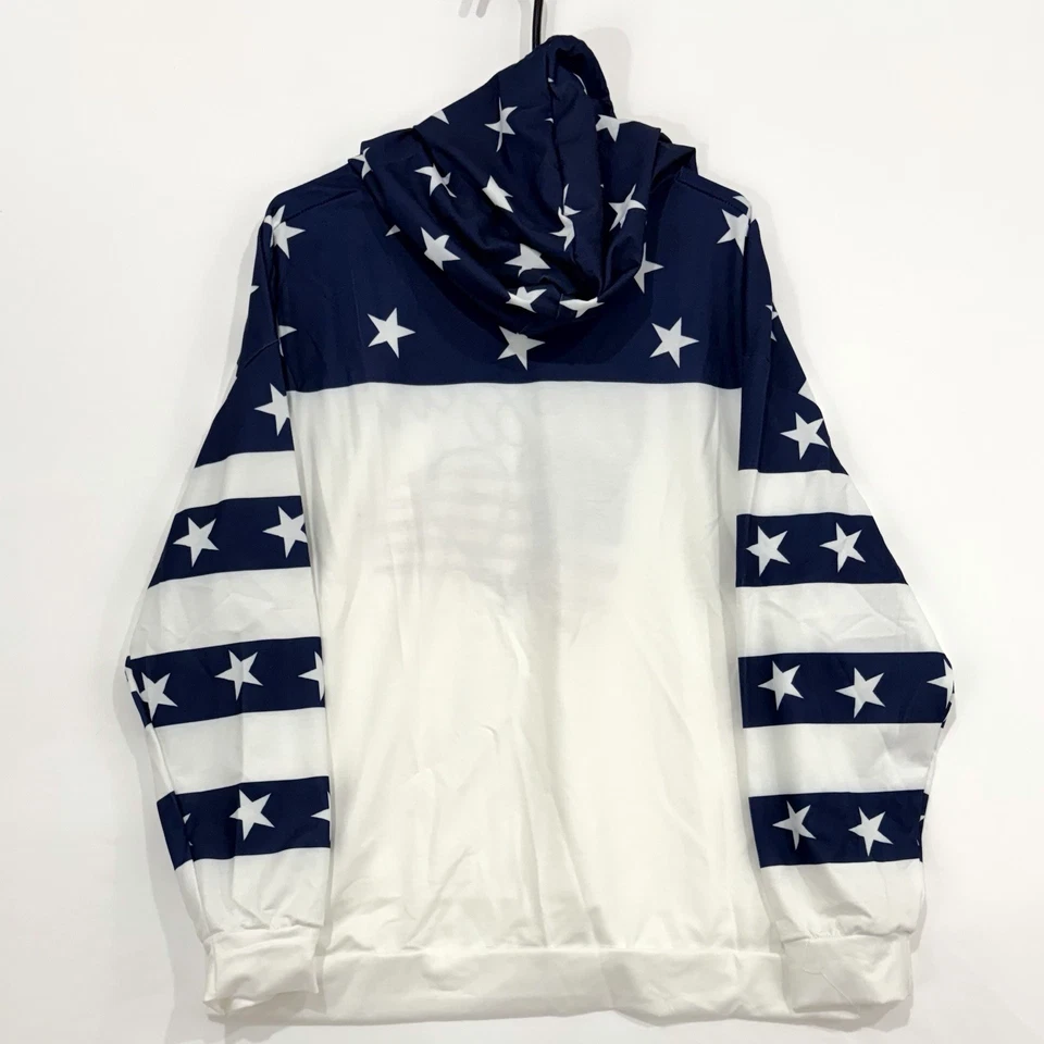  Sudadera con Capucha Blessed Patriotic - Estrellas Rayas Cruz Hombre’s XL  Foto 3 de 4