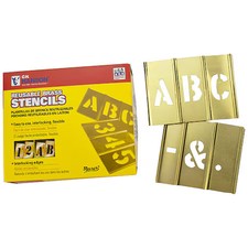 C.H. Hanson 10033 Stencil Set, Letters,  Punctuation, Brass,  10033