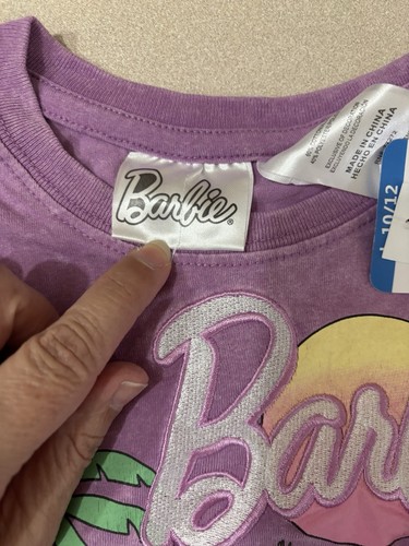 Barbie Purple T-shirt Girls Size 10/12 - Picture 2 of 6