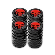 Pack-4 Skull Tire Valve Stem Caps, Universal Car Wheel Tire Air 4 PCS Red