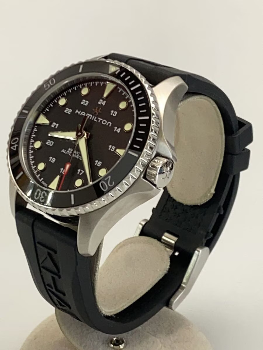 HAMILTON Automatic Watch Analog Rubber BLK BLK H825150 Khaki Navy Scuba Auto image 2