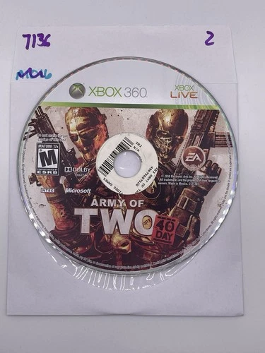 Army of Two 40th Day Xbox 360 Loose Disc Only - No Tracking 7136