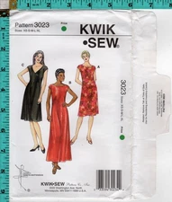 "Misses' Dress" ©2001 Kwik Sew Master Sewing Craft Pattern # 3023 UNCUT