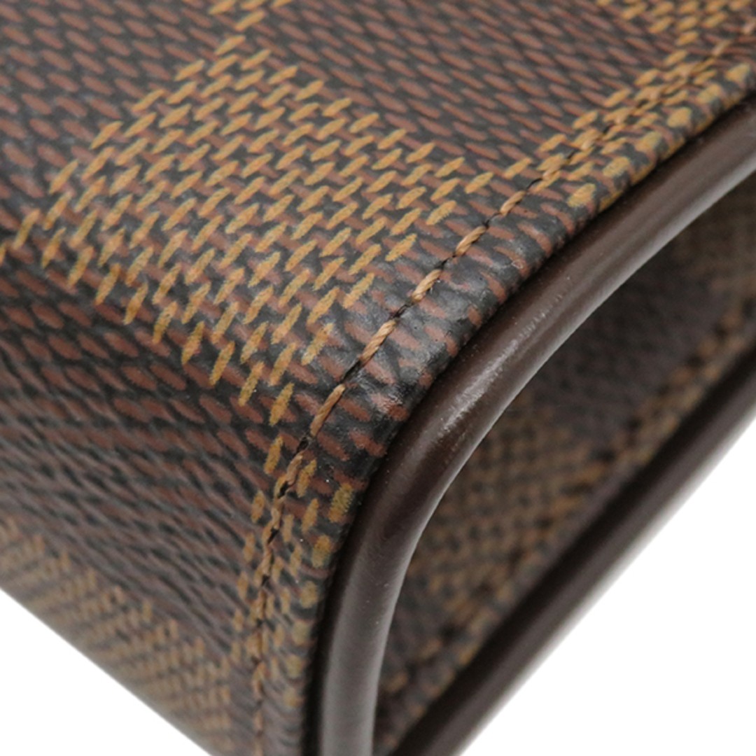 LOUIS VUITTON Waist Bag Pochette Florentine Damier Canvas Damier Ebene Gold Hard