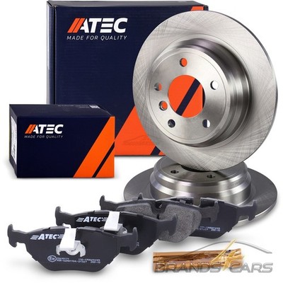 ATEC BREMSSCHEIBEN VOLL Ø298 + BREMSBELÄGE HINTEN FÜR BMW 5-ER E39 520-525