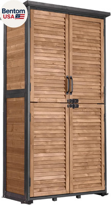 Outdoor Storage Cabinet Upgraded with Metal Frame Durable Storage Shed with Floo