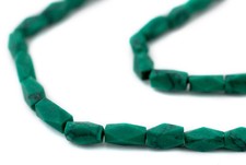Serpentine-Style Faceted Afghan Stone Beads 5x3mm Afghanistan Green