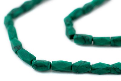 Serpentine-Style Faceted Afghan Stone Beads 5x3mm Afghanistan Green