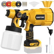 Dewalt 20V MAX 200W HVLP Cordless Paint Sprayer Gun, 4 Nozzles-No Battery