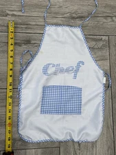 Child's Blue Chef Play Apron Costume Accessory Set PRE OWENED