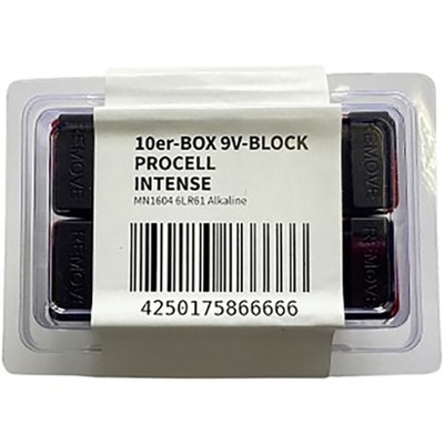 PROCELL E-Block 9V 9 V Block-Batterie Alkali-Mangan 628 mAh 9 V 10 St.