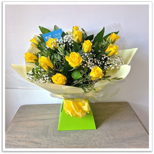 FRESH FLOWERS Delivered UK Yellow Rose Bouquet Free Flower Delivery eBay