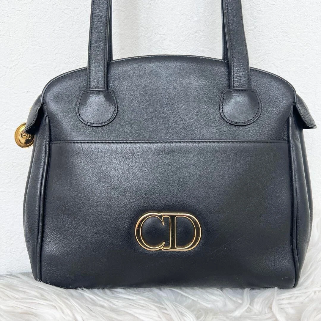 Christian Dior Sac à Bandoulière Femme Sac à Main Cuir Noir Occasion JP Livraison Gratuite