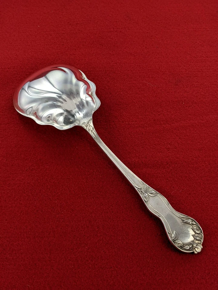 Watson Co 1905 Wild Rose plata esterlina 8 5/8" cuchara bayas sin monograma Foto 4 de 4