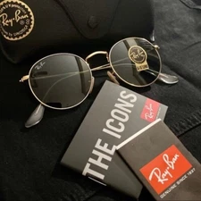 New Ray-Ban RB3447 Round Metal Green G15 Sunglasses