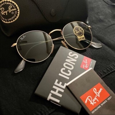 New Ray-Ban RB3447 Round Metal Green G15 Sunglasses | eBay