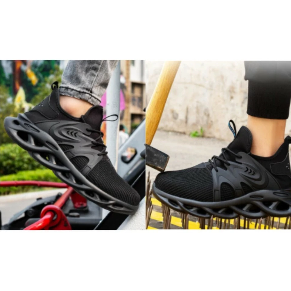 Scarpe da lavoro unisex 42 verde uomo donna con punta d'acciaio - Immagine 2 di 3