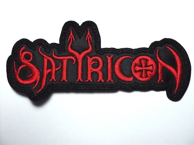 SATYRICON  RED LOGO  SHAPED  EMBROIDERED  PATCH
