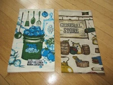 Vintage NOS Kay Dee Parisian Prints Linen Kitchen Dish Towels Lot