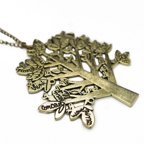 Long Necklace for Woman Fashion Rep One Tree And Small Words - 第 1/1 張圖片