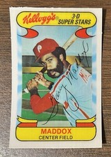 GARRY MADDOX 1978 KELLOGG’S BASEBALL CARD NM # 28 PHILADELPHIA PHILLIES
