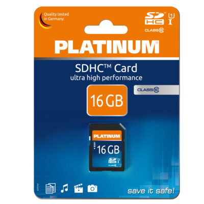 Platinum 16 GB SDHC Speicherkarte   Class 10 Flashspeicher   Typ-Nr. 177117