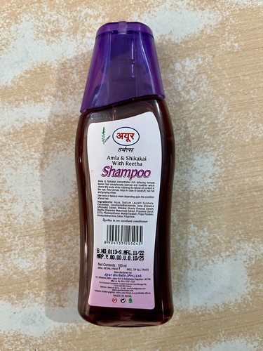 Nuevo paquete de champú para el cabello Ayur Herbals Amla, Reetha y Shikakai paquete de 2, 100 ml cada uno - Imagen 7 de 12