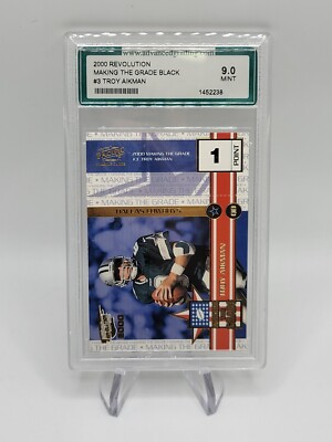 2000 Pacific Revolution Troy Aikman #3 Making The Grade Black AGS 9.0 MINT