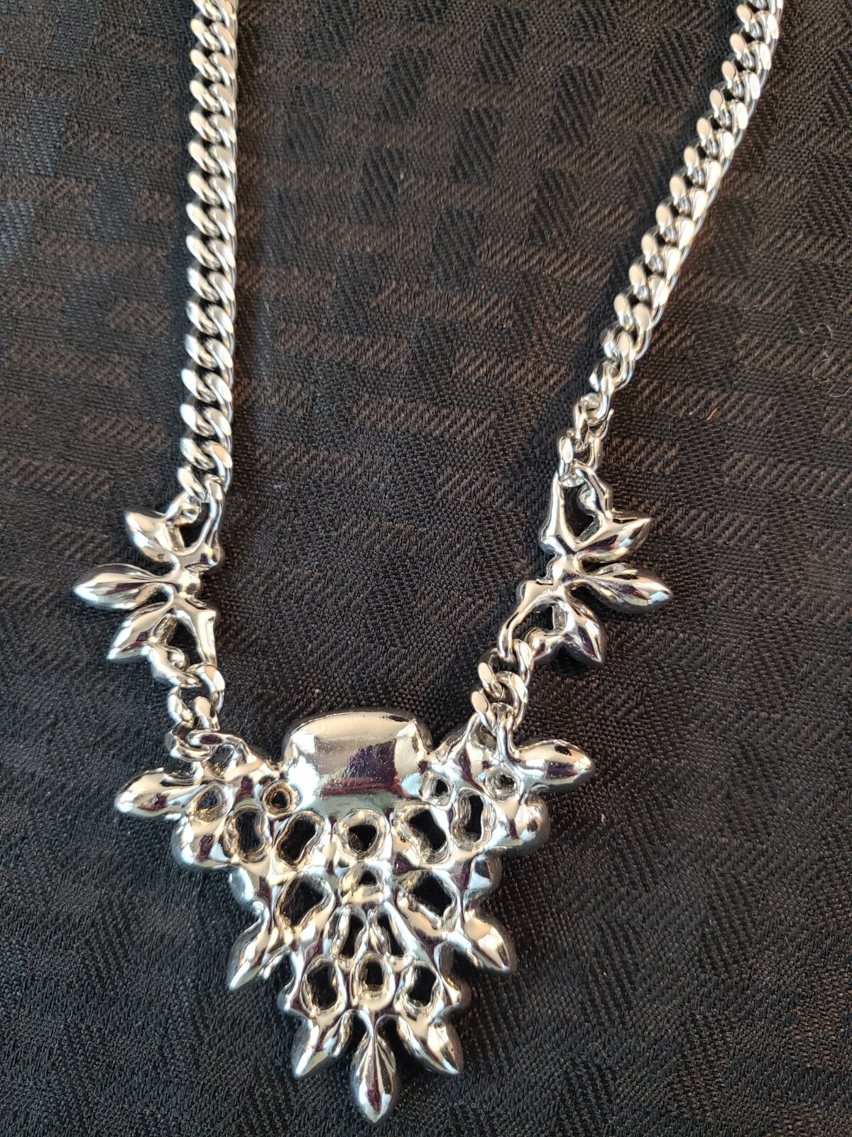 Givenchy Silver Tone Crystal Statement Necklace H… - image 8