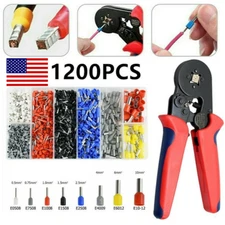 Ferrule Crimping Tool Self-adjustable Ratchet Pliers Wire Connectors 1200Pcs