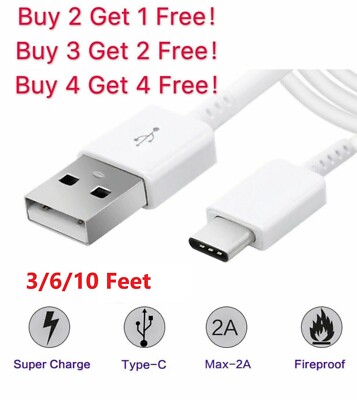 For Samsung Galaxy A11 A01 A51 A71 Type-C 3/6/10 FT Charging Cable Charger 