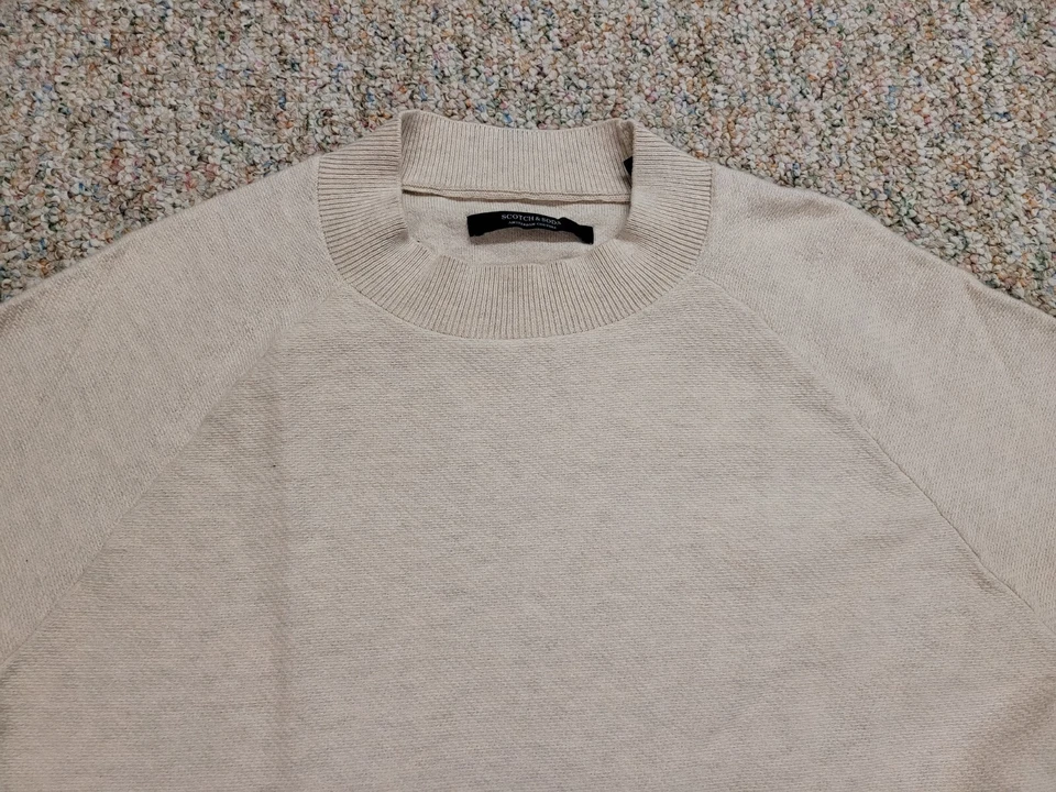 Suéter Scotch And Soda Para Hombre Mediano Beige Cuello Simulado Mezcla de Lana Manga Larga Foto 2 de 4