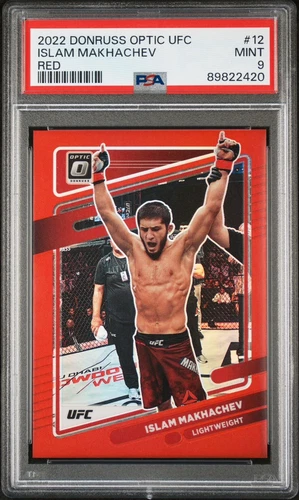 2022 Donruss Optic UFC #12 Islam Makhachev Red /199 PSA 9