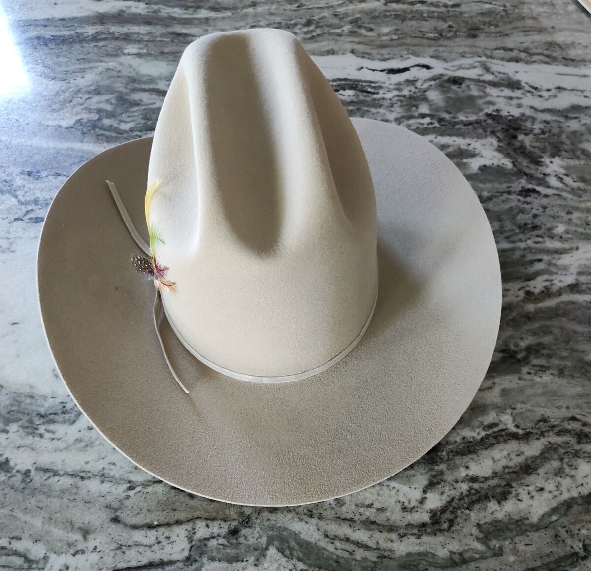 John B. Stetson 4X Beaver Western Cowboy Hat Silverbelly 6 3 John B. Stetson 4X Beaver Western Cowboy Hat Silverbelly 6 3