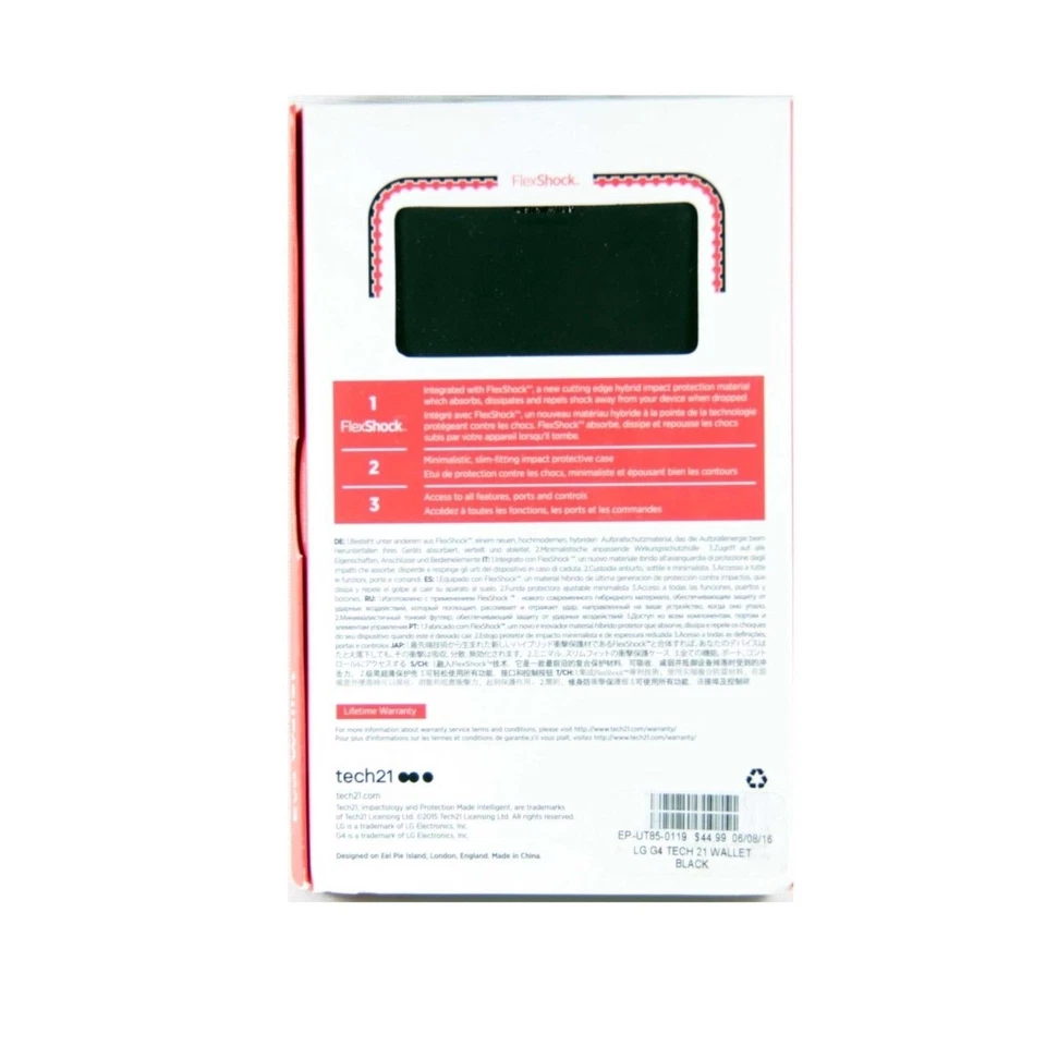 TECH21 CASE FOR LG G4 EVO WALLET CARD ID SLOT IMPACT PROTECT SLIM BLACK T21-4449 - Image 2 of 2