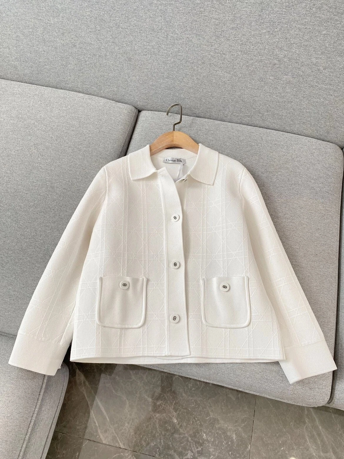 Dior Macrocannage Giacca Cropped Donna Nuova Senza Etichette Tg 36