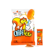 Chipileta Mexican Lollipop Orange Flavor And Hot Candy Powder 30 Pieces